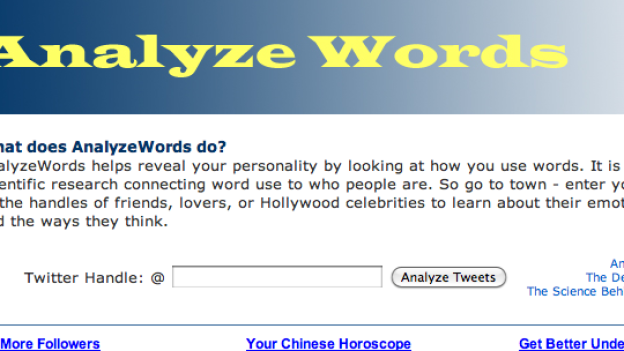 Analyzewords: je persoonlijkheid in beeld via Twitter