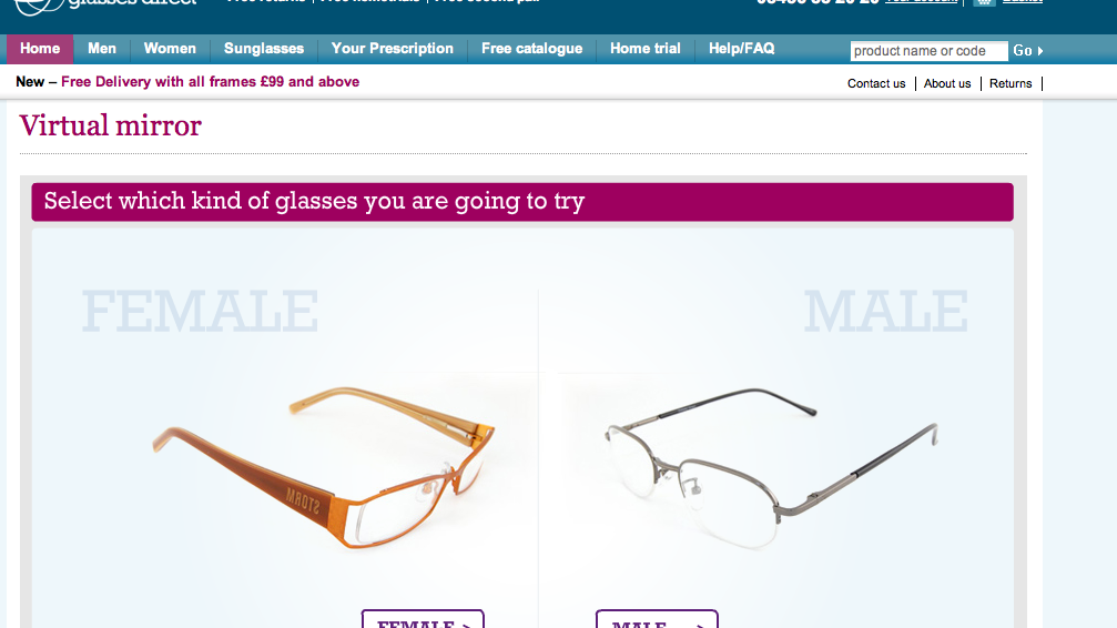 Glasses direct: virtuele paskamer voor brillen