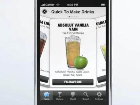 Drinkspiration, mobiel als 'drank adviseur'