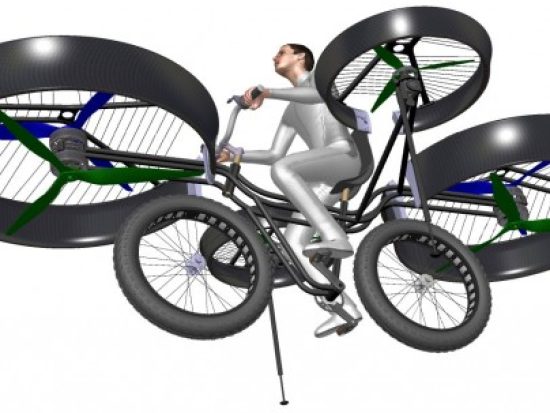 Fietsend over de files vliegen