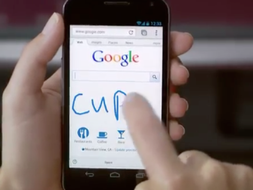 Google search met je handschrift