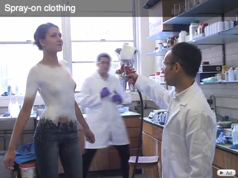 Toekomst van kleding: Spray on clothing